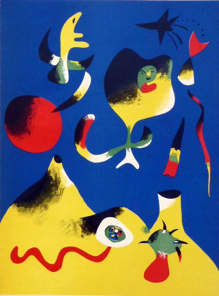 Artista Joan Mirò Stampatore Mourlot Paris